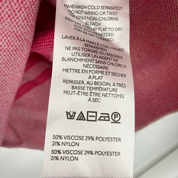 ANTHROPOLOGIE MAEVE CARYS MOCK NECK SWEATER Pink Stripe Size XL NWT - Picture 6 of 7